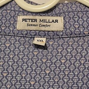 Peter Millar Blue Patterned Shirt XXL